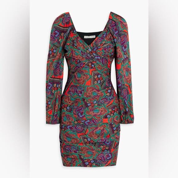 Veronica Beard Bellino Paisley Long Sleeve Silk Blend Dress - Picture 3 of 4